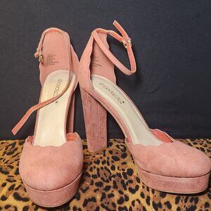 Dusty pink platform maryjane